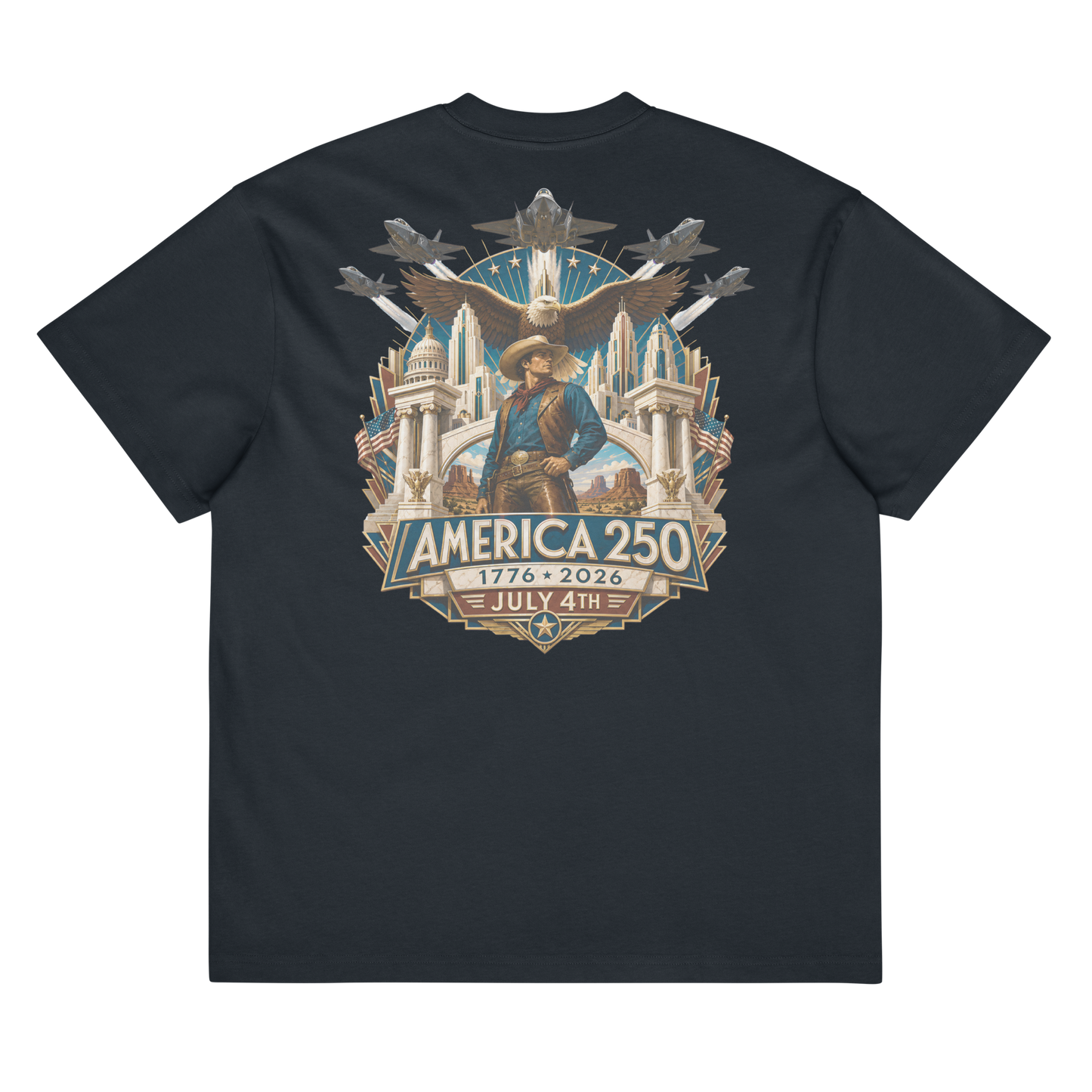 America 250th Anniversary 4th of July Box T-Shirt