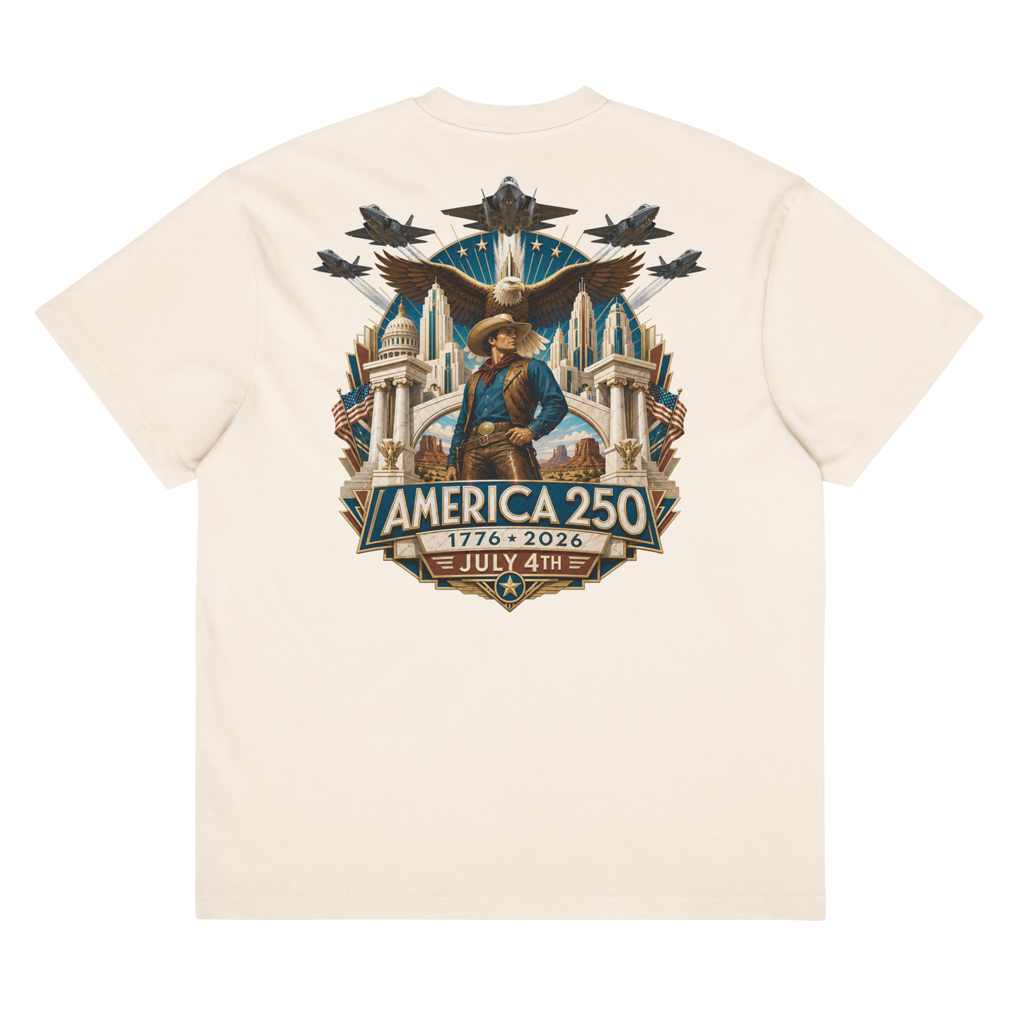 America 250th Anniversary 4th of July Box T-Shirt
